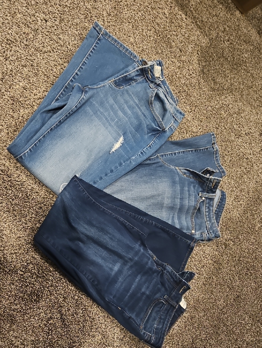 3 Pairs Women’s Blue Denim Jeans - Size 8